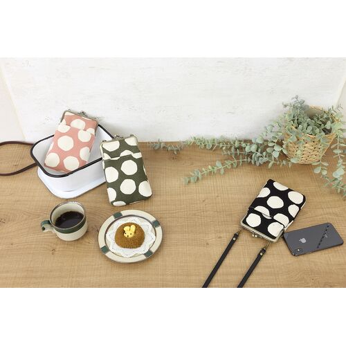 ショルダーバッグ|3.5寸がま口 もなか スタンプドット 【日本製】